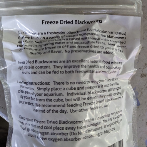 Freezedried Blackworms Wattley Discus